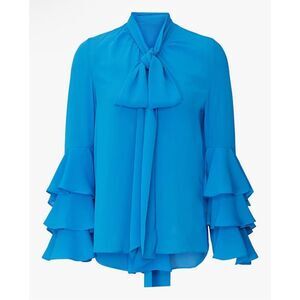 Prabal Gurung Rent The Runway Pre-Loved Blue Bell Sleeve Blouse 2 $398